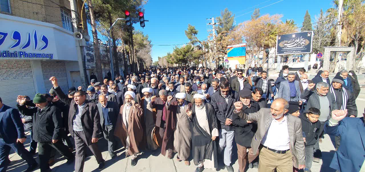 تصویر راهپیمایی سیرجانی‌ها در محکومیت هتاکی نشریه فرانسوی