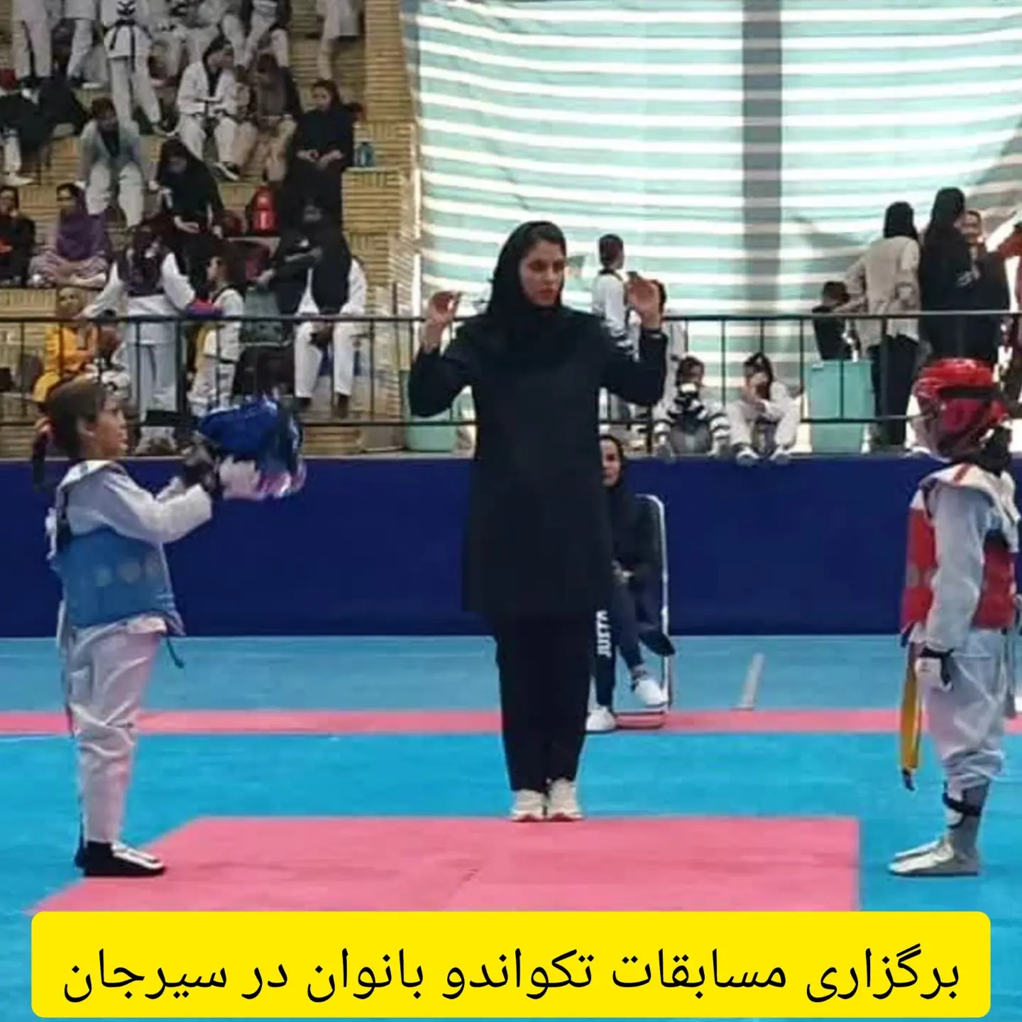تصویر برگزاری مسابقات تکواندو بانوان در سیرجان