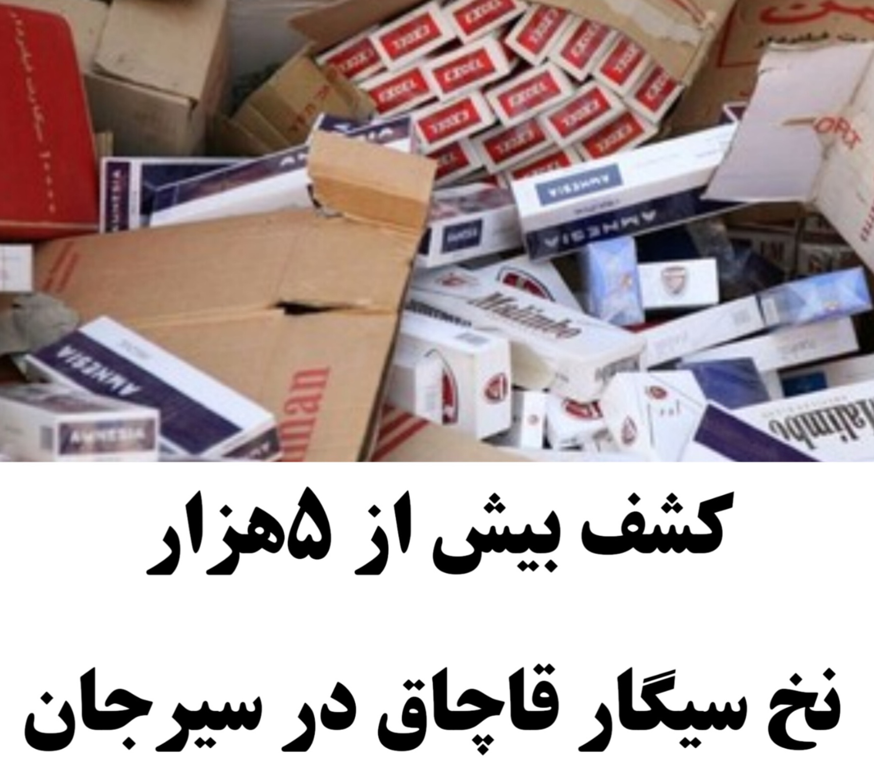 تصویر کشف بیش از ۵هزار نخ سیگار قاچاق  در سیرجان
