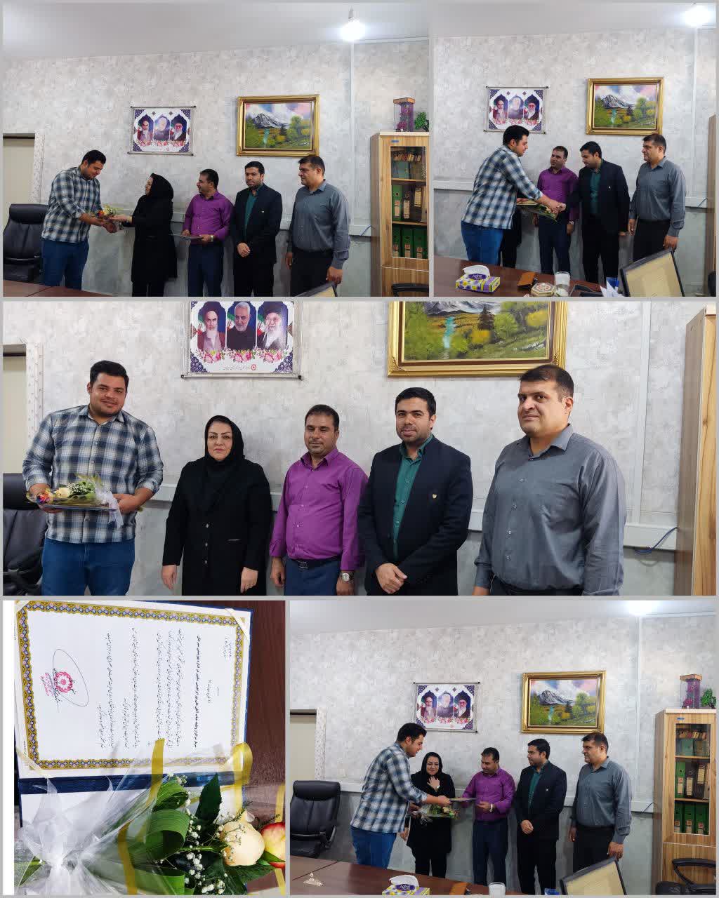 تصویر تجلیل از سرباز شاغل در اداره بهزیستی به مناسبت روز سرباز
