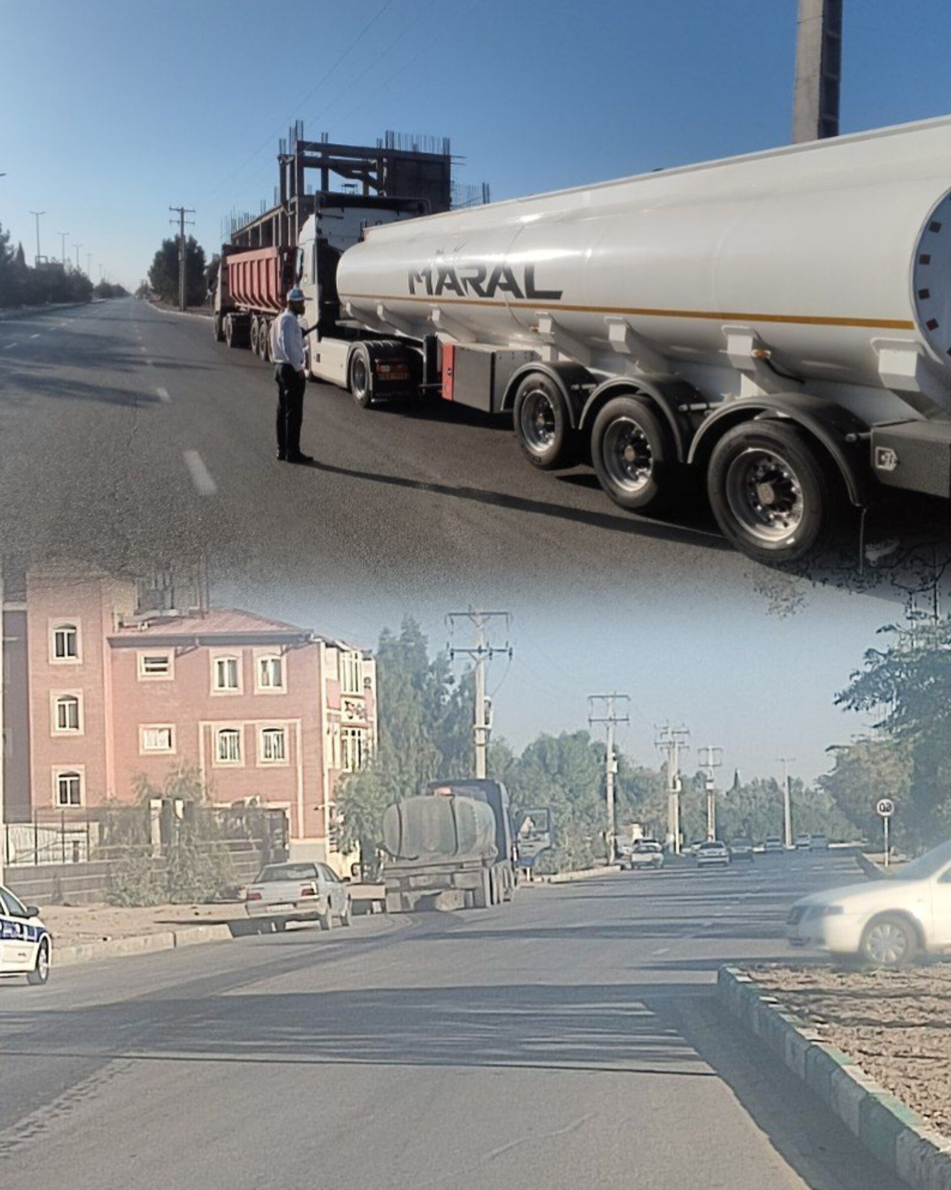 تصویر استمرار طرح اعمال قانون کامیون های سنگین متوقف سطح شهر در سیرجان